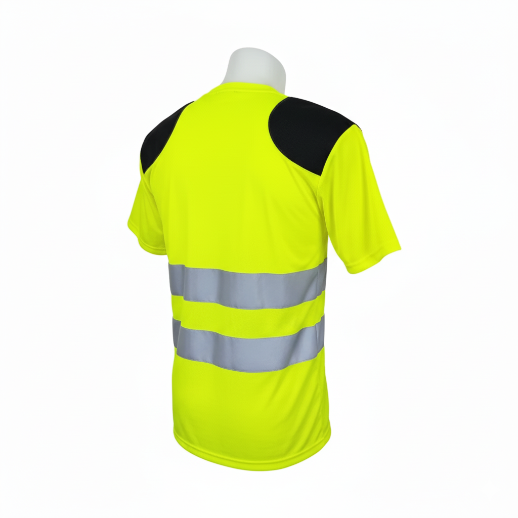 Scaffolders Hi-Vis T-Shirt │ Dual Shoulder Pad │ Yellow