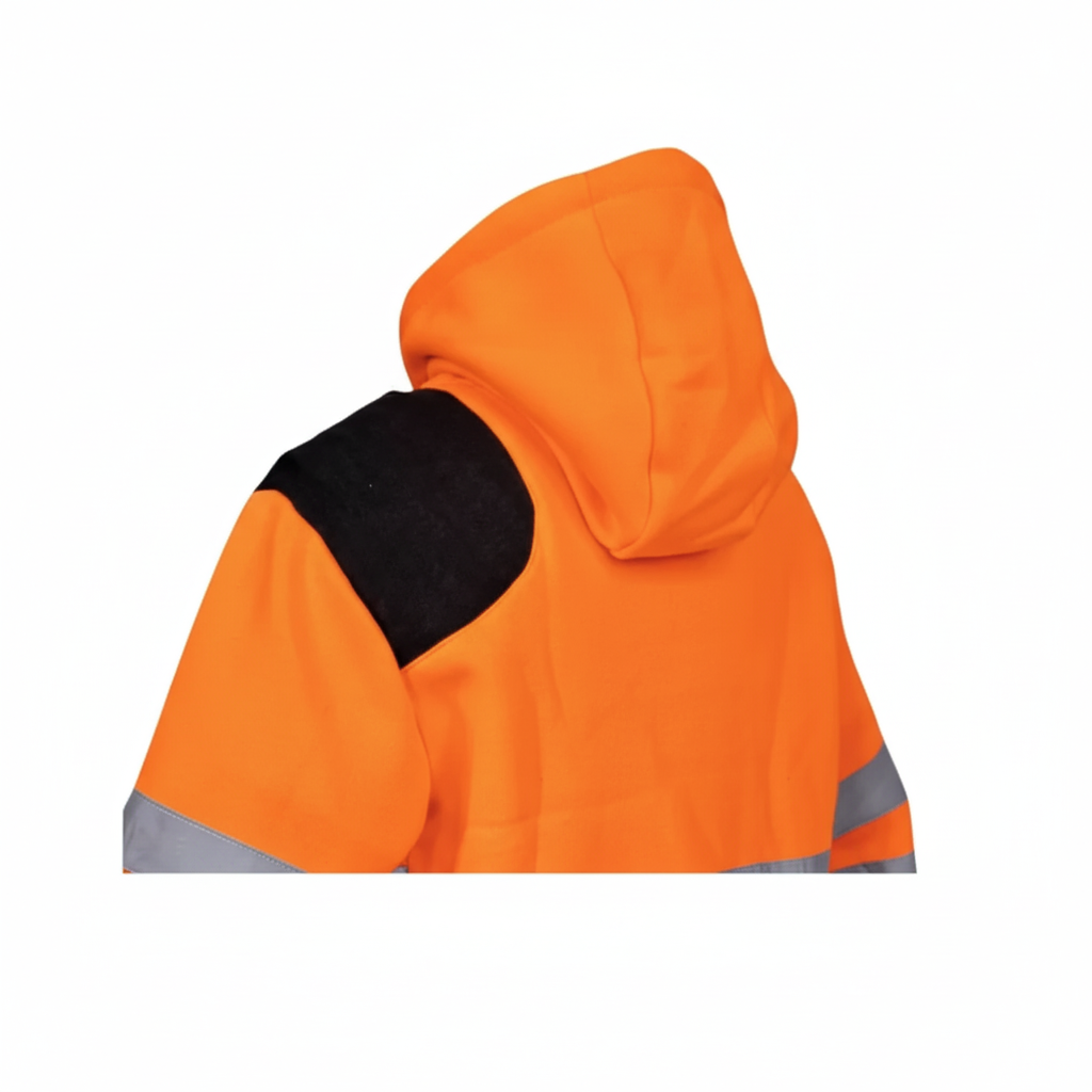 **PRE ORDER ONLY** │ Scaffolders Hi Vis Hoodie │ Left Shoulder Pad │ Orange