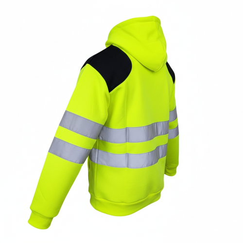 Hi Vis Hoodie │ Dual Shoulder Pad │ Yellow