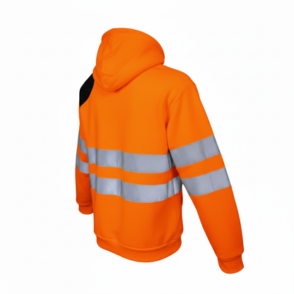 **PRE ORDER ONLY** │ Scaffolders Hi Vis Hoodie │ Left Shoulder Pad │ Orange