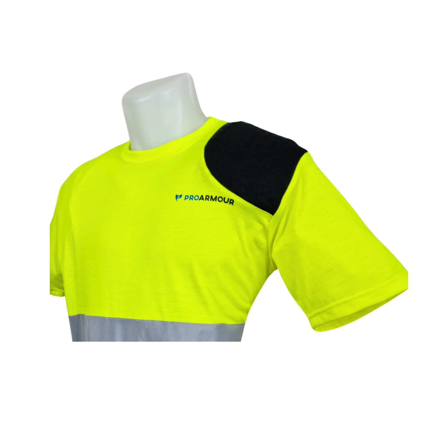 Construction T-shirt with shoulder pad