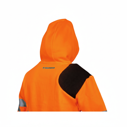 **PRE ORDER ONLY** │ Scaffolders Hi Vis Hoodie │ Right Shoulder Pad │ Orange