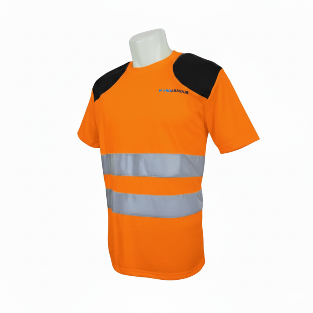 Hi Vis T-Shirt │ Dual Shoulder Pad │ Orange