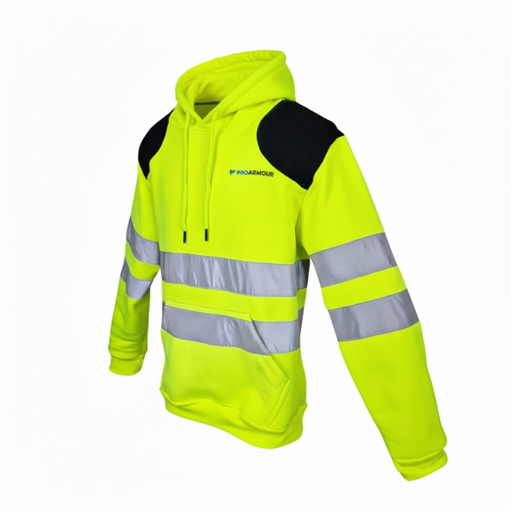Hi Vis Hoodie │ Dual Shoulder Pad │ Yellow
