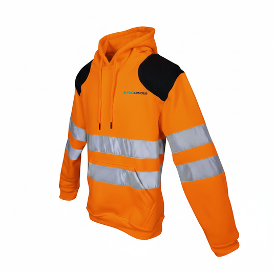 **PRE ORDER ONLY** │ Scaffolders Vis Hoodie │ Dual Shoulder Pad │ Orange