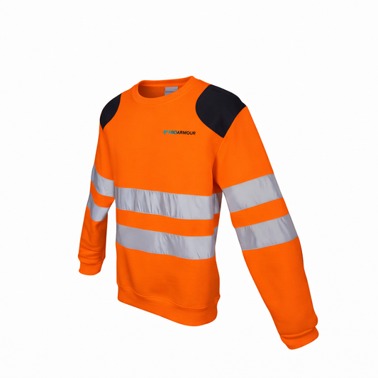 Scaffolders Vis Sweater │ Dual Shoulder Pad │ Orange