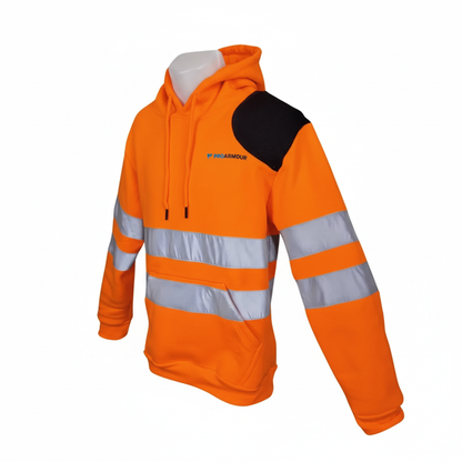**PRE ORDER ONLY** │ Scaffolders Hi Vis Hoodie │ Left Shoulder Pad │ Orange