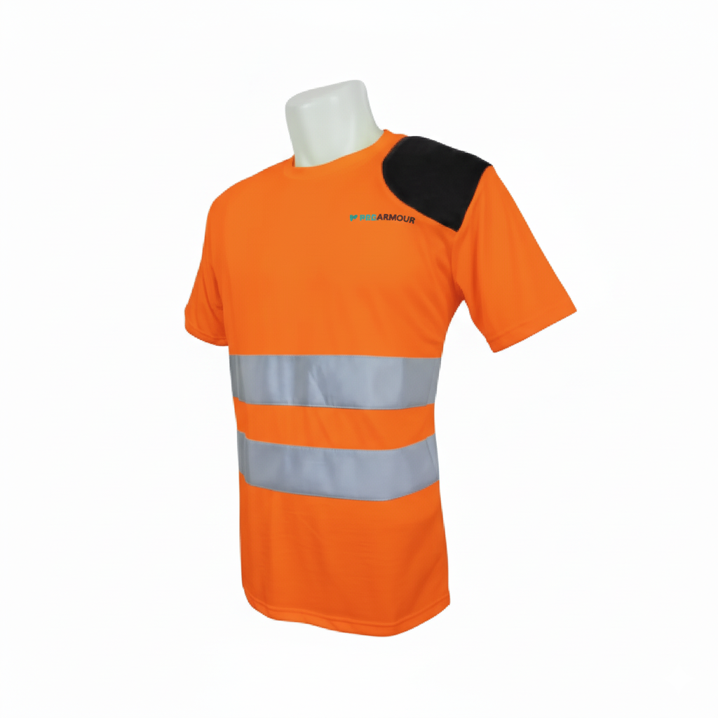 Hi Vis T-Shirt │ Left Shoulder Pad │ Orange