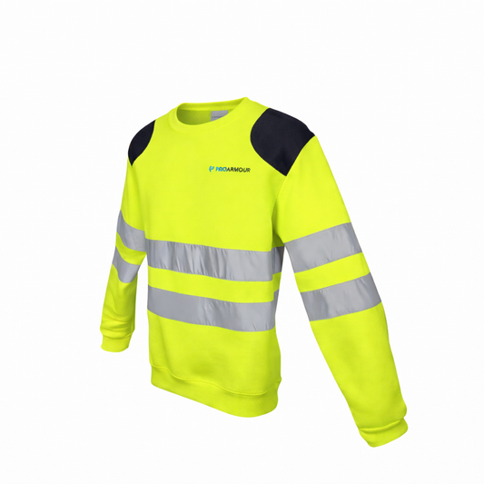 Scaffolders Vis Sweater │ Dual Shoulder Pad │ Yellow