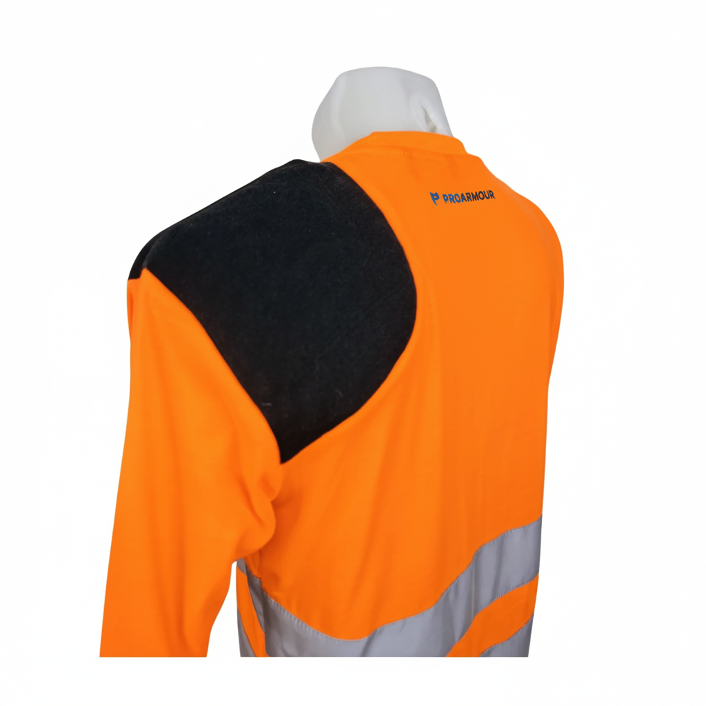 **PRE ORDER ONLY** │ Scaffolders Hi Vis T-Shirt │ Left Shoulder Pad │ Orange