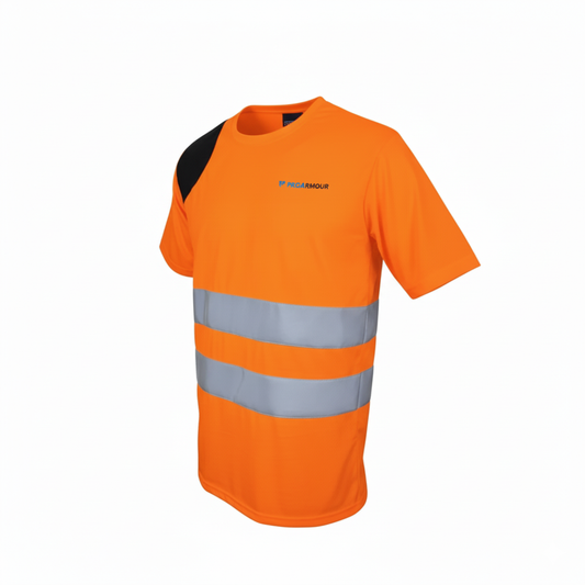 **PRE ORDER ONLY** │ Scaffolders Hi Vis T-Shirt │ Right Shoulder Pad │ Orange