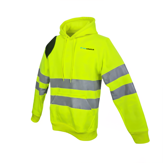 Scaffolders Hi Vis Hoodie │ Right Shoulder Pad │ Yellow