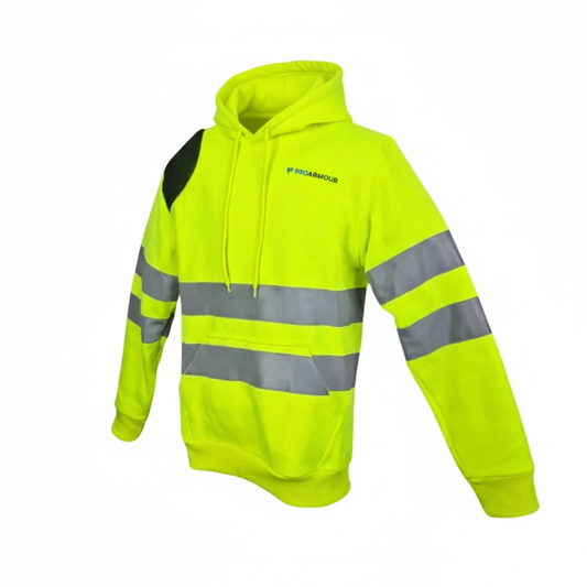 Scaffolders Hi Vis Hoodie │ Right Shoulder Pad │ Yellow